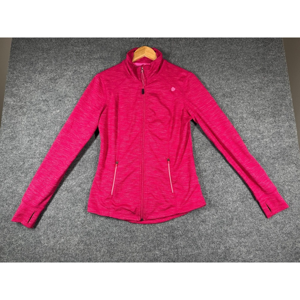 Tangerine Athletic Jacket Womens Small Pink Stretch Thumbholes Sleeve Full Zip